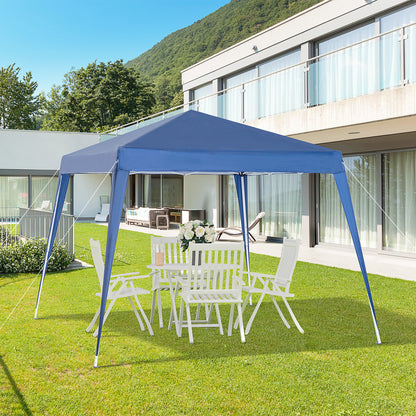 Foldable Tent 2.4x2.4m Garden Gazebo Waterproof Pop-Up Design Steel Frame and Oxford Cover for Outdoor Blue