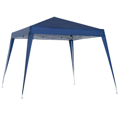 Foldable Tent 2.4x2.4m Garden Gazebo Waterproof Pop-Up Design Steel Frame and Oxford Cover for Outdoor Blue