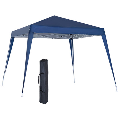 Foldable Tent 2.4x2.4m Garden Gazebo Waterproof Pop-Up Design Steel Frame and Oxford Cover for Outdoor Blue
