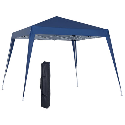 Foldable Tent 2.4x2.4m Garden Gazebo Waterproof Pop-Up Design Steel Frame and Oxford Cover for Outdoor Blue