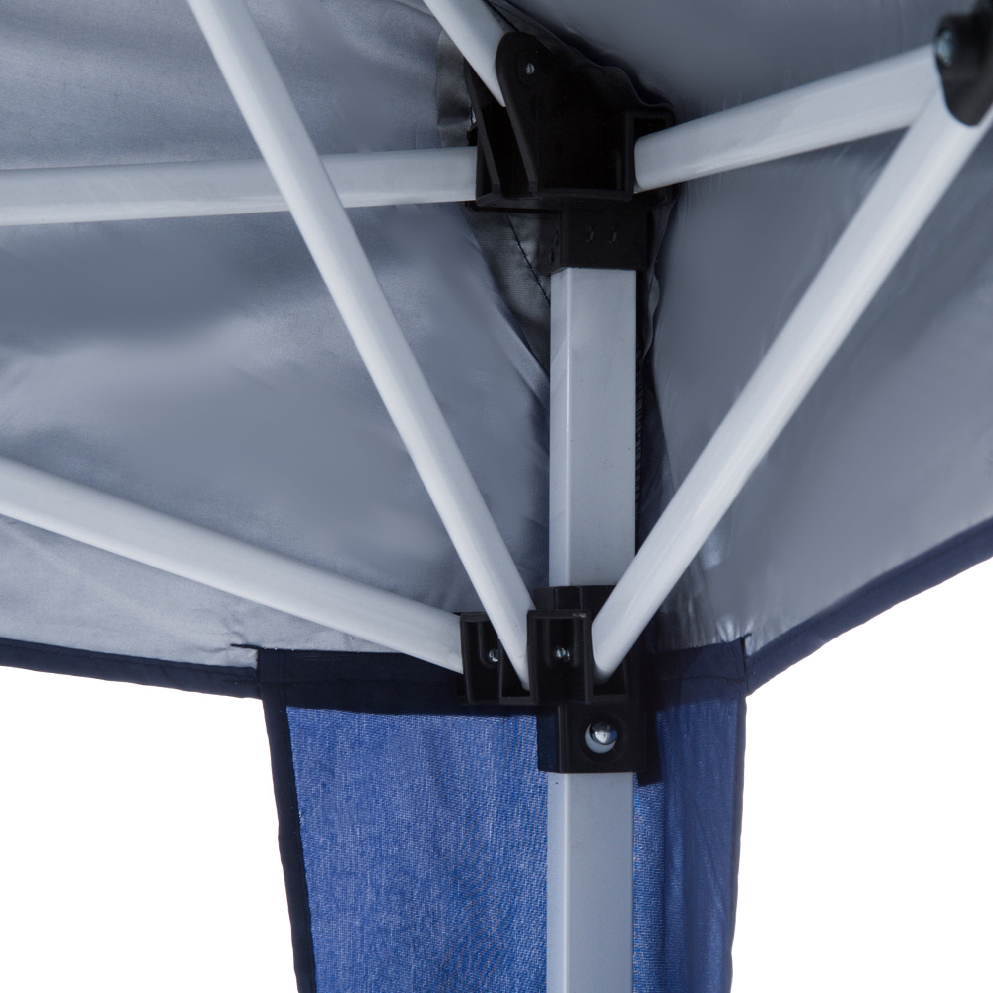 Foldable Tent 2.4x2.4m Garden Gazebo Waterproof Pop-Up Design Steel Frame and Oxford Cover for Outdoor Blue