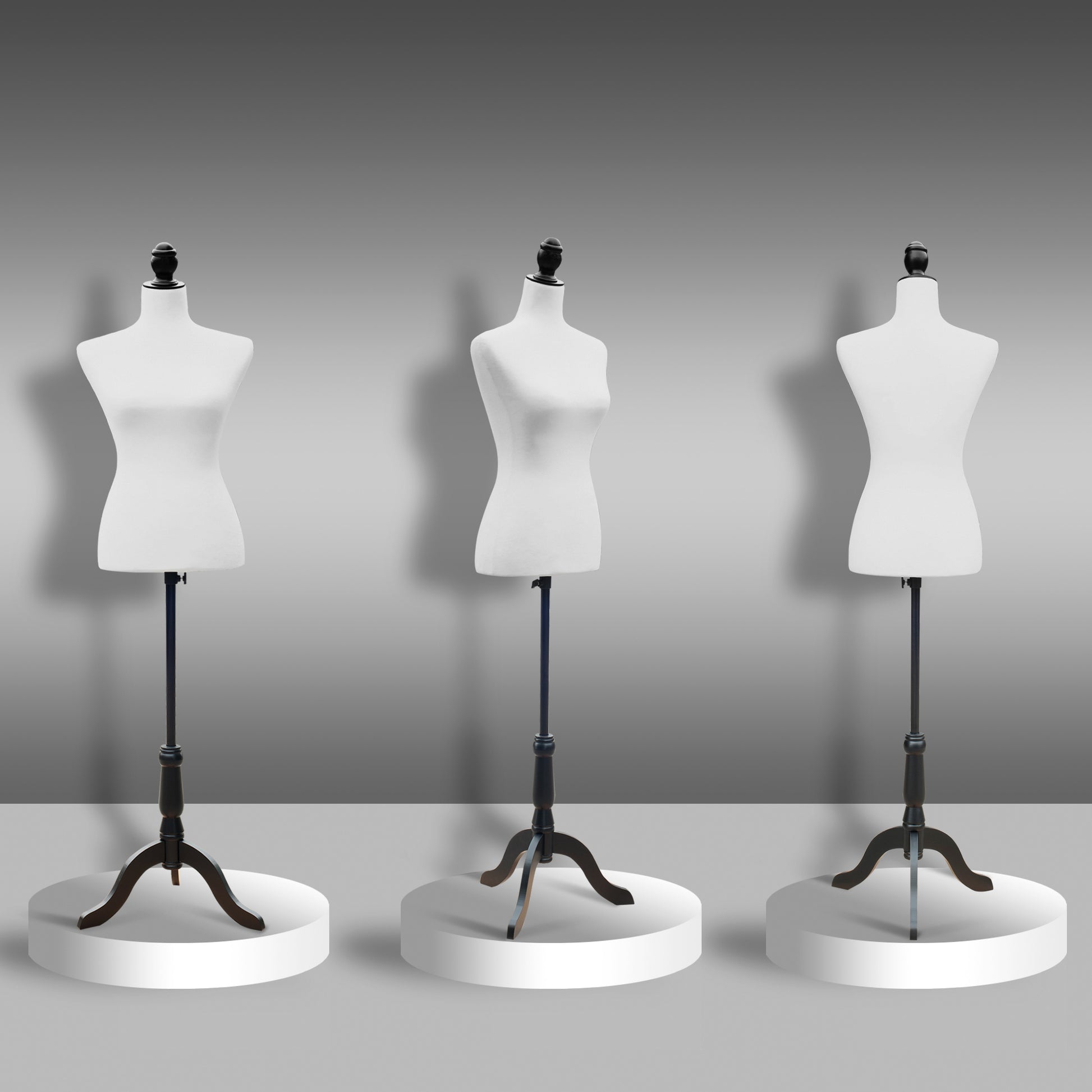 Sewing Mannequin Female Mannequin Adjustable to 130-168 cm with Wooden Tripod 50 Colored Pins for Fashion Photography Exhibition White