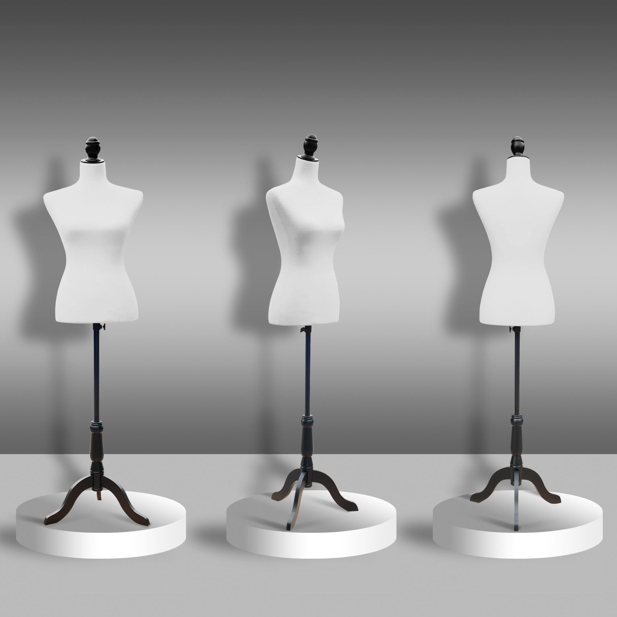 Sewing Mannequin Female Mannequin Adjustable to 130-168 cm with Wooden Tripod 50 Colored Pins for Fashion Photography Exhibition White