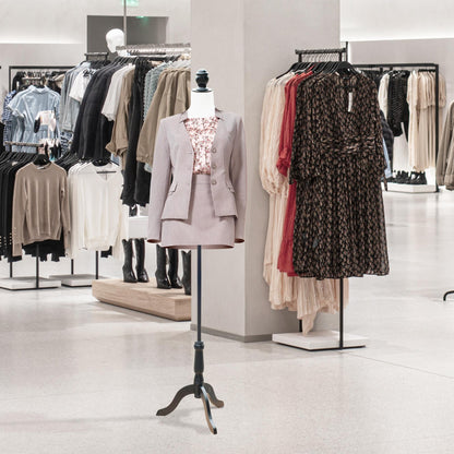 Sewing Mannequin Female Mannequin Adjustable to 130-168 cm with Wooden Tripod 50 Colored Pins for Fashion Photography Exhibition White