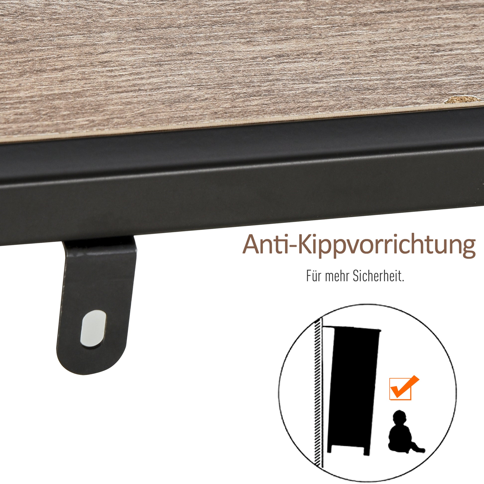 Standing Shelf, Bookshelf Storage Shelf Industrial Style, File Shelf, Kitchen Shelf, P2 Particle Board, Metal, Black + Light Oak, 120 x 32 x 95 cm