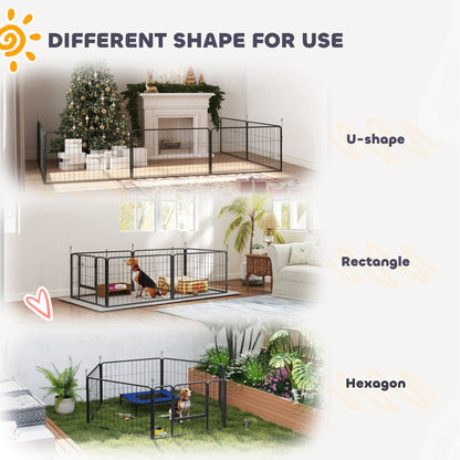 7-Panel Whelping Pen & Puppy Playpen with Washable Birth Pad, 80 x 40.2 x 23.6 in, Black (for Small/Medium Dogs)