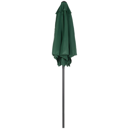 Umbrella Ø196 cm, hexagonal balcony umbrella beach umbrella windproof stable market umbrella crank umbrella sun protection for beach balcony garden, Green