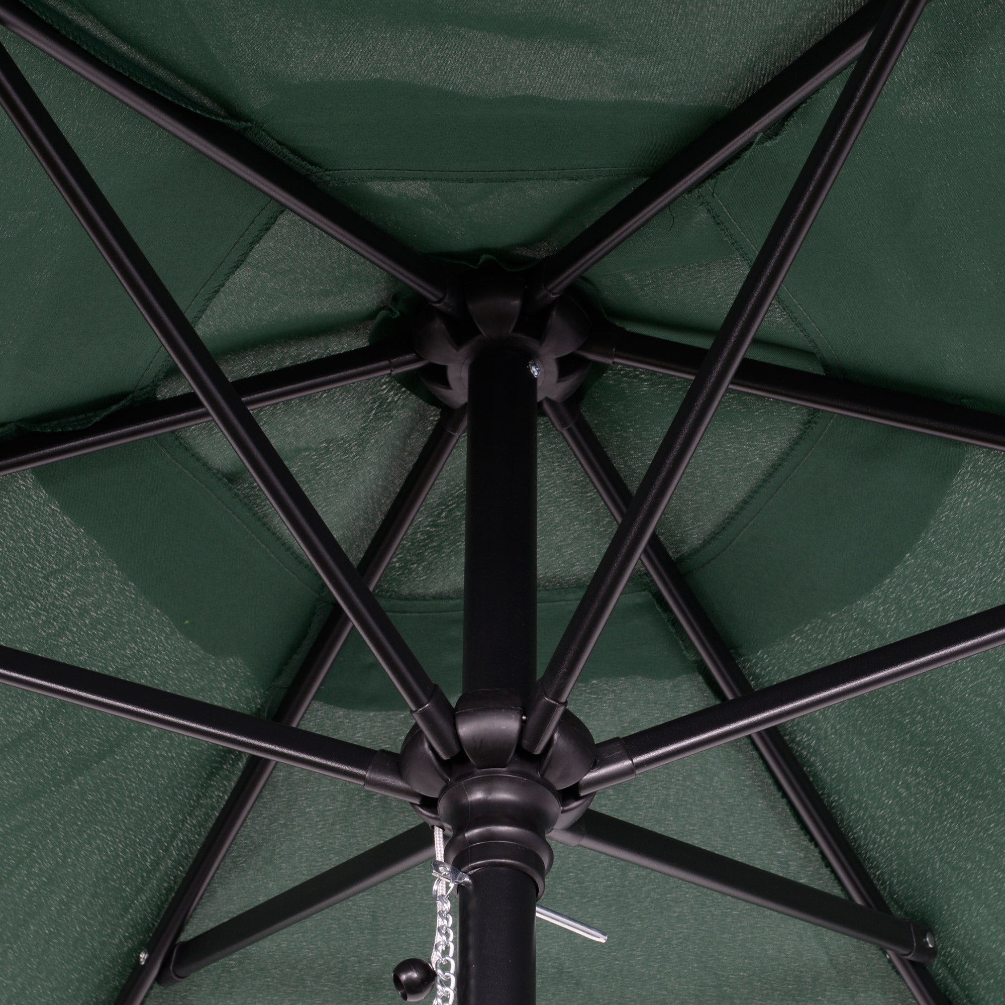 Umbrella Ø196 cm, hexagonal balcony umbrella beach umbrella windproof stable market umbrella crank umbrella sun protection for beach balcony garden, Green