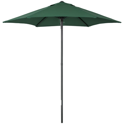 Umbrella Ø196 cm, hexagonal balcony umbrella beach umbrella windproof stable market umbrella crank umbrella sun protection for beach balcony garden, Green