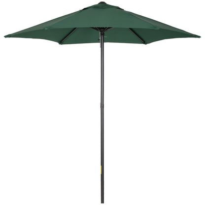 Umbrella Ø196 cm, hexagonal balcony umbrella beach umbrella windproof stable market umbrella crank umbrella sun protection for beach balcony garden, Green