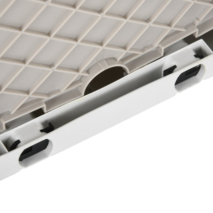 Folding Shopping Cart Supermarket Cart with 2 Wheels Adjustable Handle Length 32 Liters Capacity for Office School Home 41.5x32.5x85 cm White