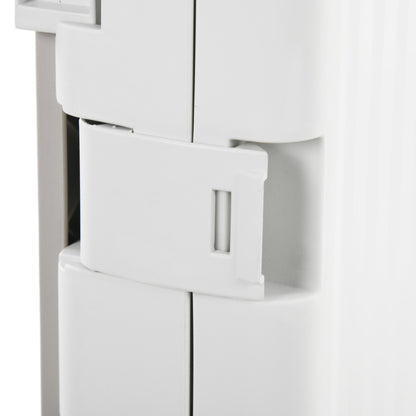 Folding Shopping Cart Supermarket Cart with 2 Wheels Adjustable Handle Length 32 Liters Capacity for Office School Home 41.5x32.5x85 cm White