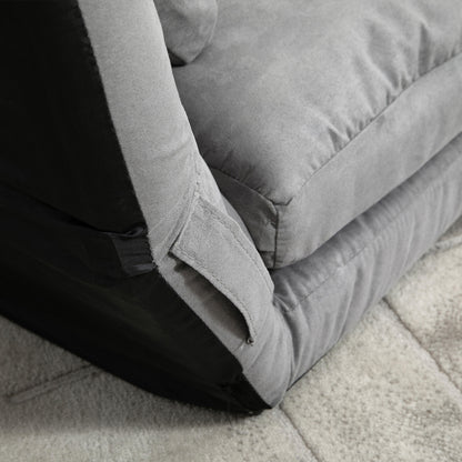 2-in-1 Floor Sofa Bed with 3-Position Backrest & 5-Position Headrest, Foldable Sleeper Chair, Light Gray (130 x 73 x 60 cm / 51.2 x 28.7 x 23.6 in)