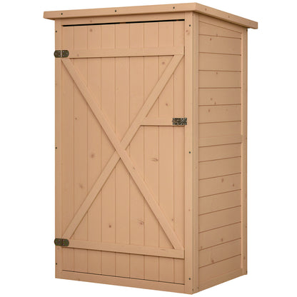Wooden Garden Cabinet, Weatherproof Tool Shed 75x56x115cm, Equipment House with Door, Shelves, Tool Cabinet, Garden Tool Shed for Garden, Patio, Backyard, Lawn, Natural