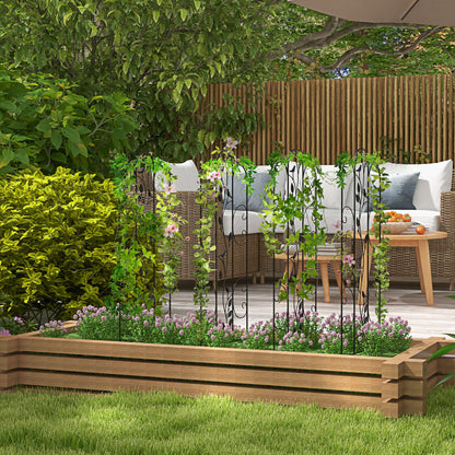 Set of 4 Garden Trellises Supports for Climbing Plants and Outdoor Decoration Patio Terrace 40x106 cm Black