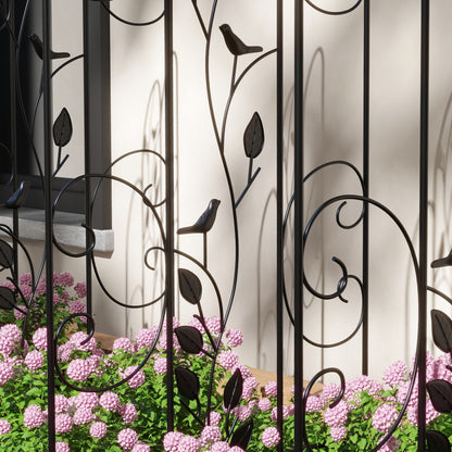 Set of 4 Garden Trellises Supports for Climbing Plants and Outdoor Decoration Patio Terrace 40x106 cm Black