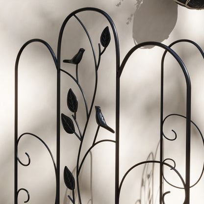 Set of 4 Garden Trellises Supports for Climbing Plants and Outdoor Decoration Patio Terrace 40x106 cm Black