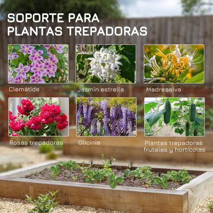 Set of 4 Garden Trellises Supports for Climbing Plants and Outdoor Decoration Patio Terrace 40x106 cm Black