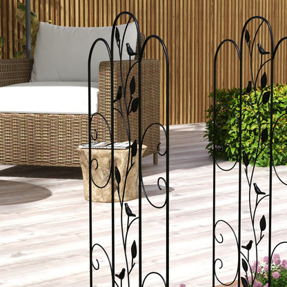 Set of 4 Garden Trellises Supports for Climbing Plants and Outdoor Decoration Patio Terrace 40x106 cm Black