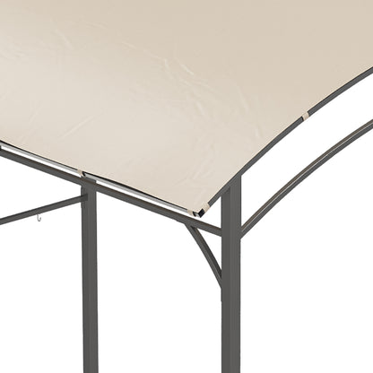 Grill Pavilion 215 x 150 x 220 cm Water-Repellent Garden Pavilion with Curved Roof, Garden Arbor with Hooks, BBQ Pavilion, Garden Tent Grill Tent Party Tent for Garden Party Picnic BBQ, Beige