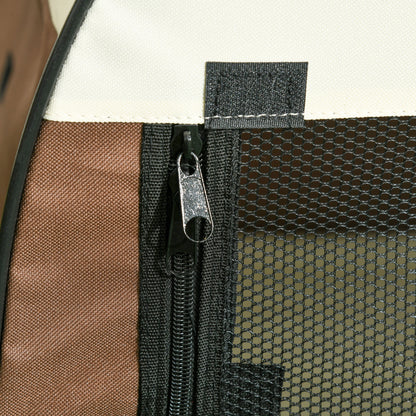 Foldable Pet Carrier in Oxford with Removable Washable Cushion and Carrying Bag, 70x51x59cm, Brown