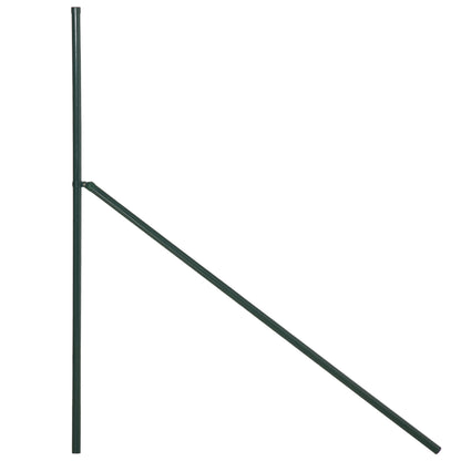 Welded Wire Mesh Roll - Mesh 7.3L x 6.3W cm - Height 2 m - Length 10 m - Posts, Brace Included - Steel with PVC Coating Green