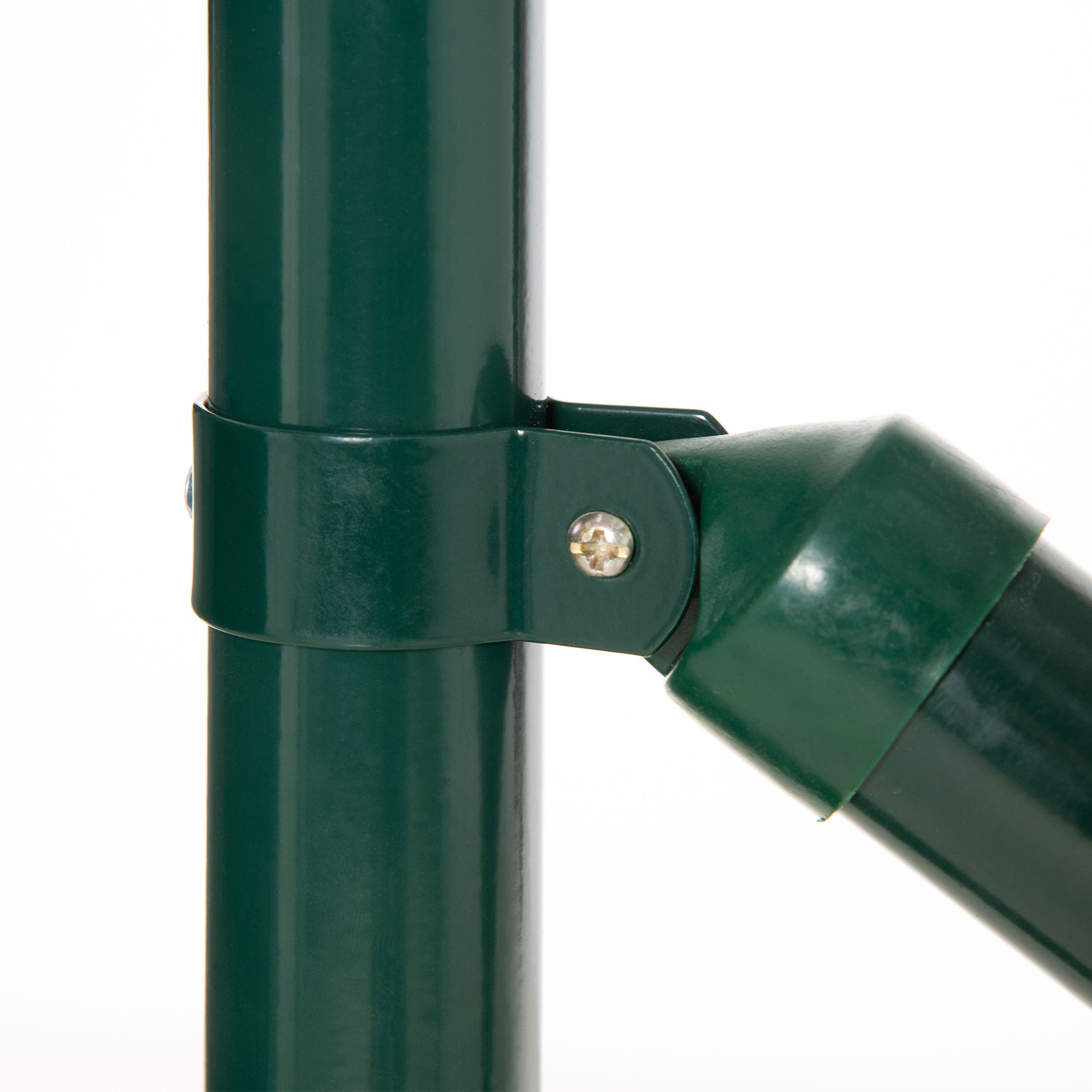 Welded Wire Mesh Roll - Mesh 7.3L x 6.3W cm - Height 2 m - Length 10 m - Posts, Brace Included - Steel with PVC Coating Green