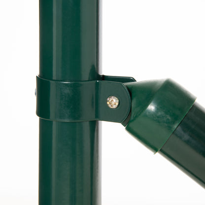 Welded Wire Mesh Roll - Mesh 7.3L x 6.3W cm - Height 2 m - Length 10 m - Posts, Brace Included - Steel with PVC Coating Green