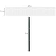 Welded Wire Mesh Roll - Mesh 7.3L x 6.3W cm - Height 2 m - Length 10 m - Posts, Brace Included - Steel with PVC Coating Green