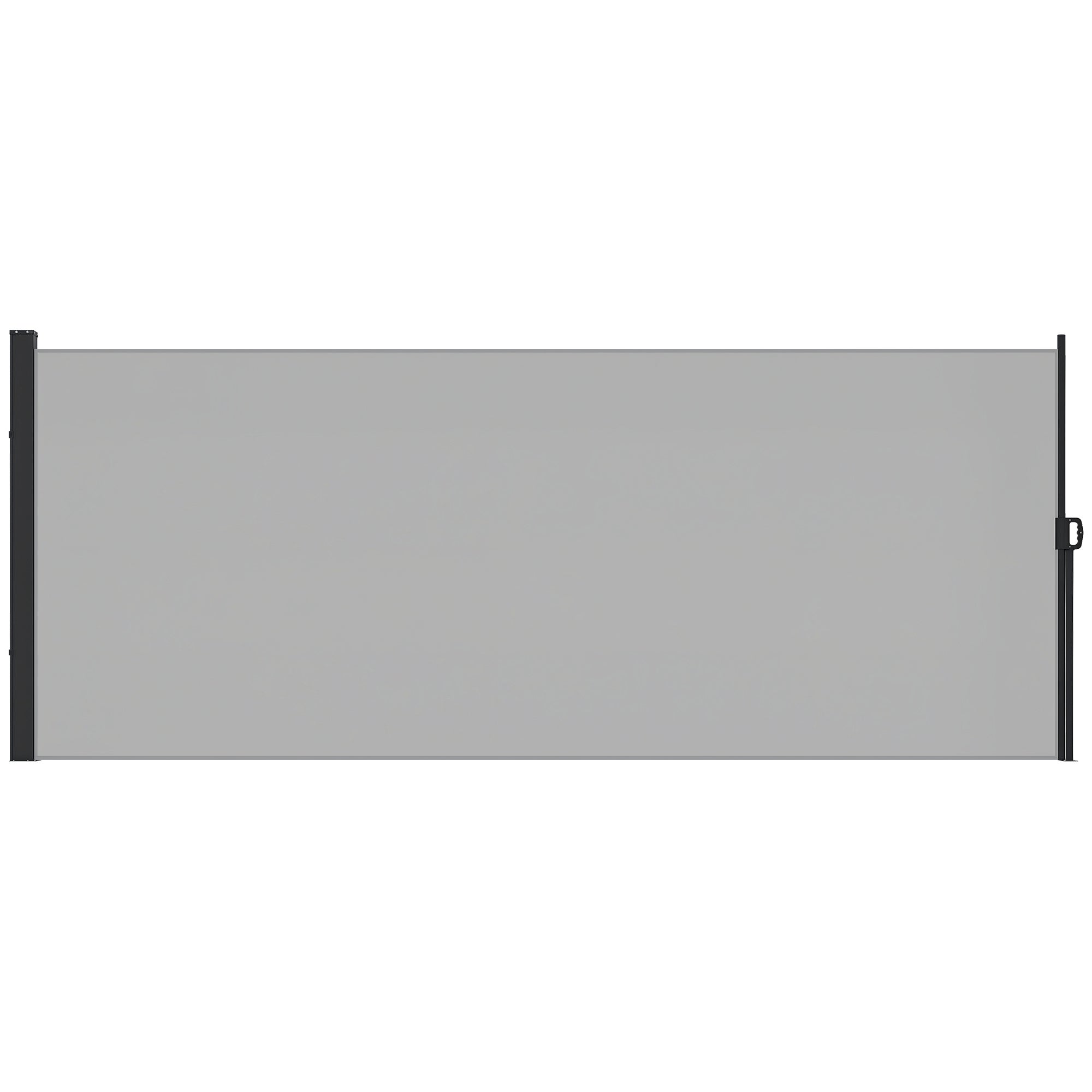 Retractable Garden Side Awning Privacy Screen 3m x 1.8m Aluminum Anti-UV High Density 180 gsm Light Gray