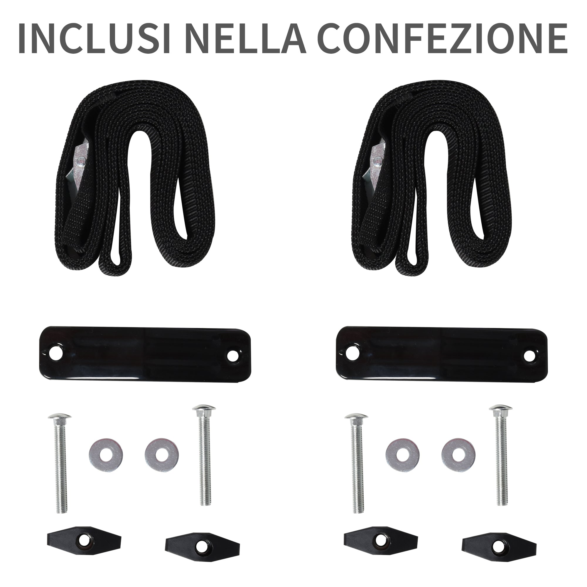 Set of 2 Kayak Carrier Brackets with Universal Roof Rack Mount for Canoes and Paddleboards, Black, 46x16.5x47cm