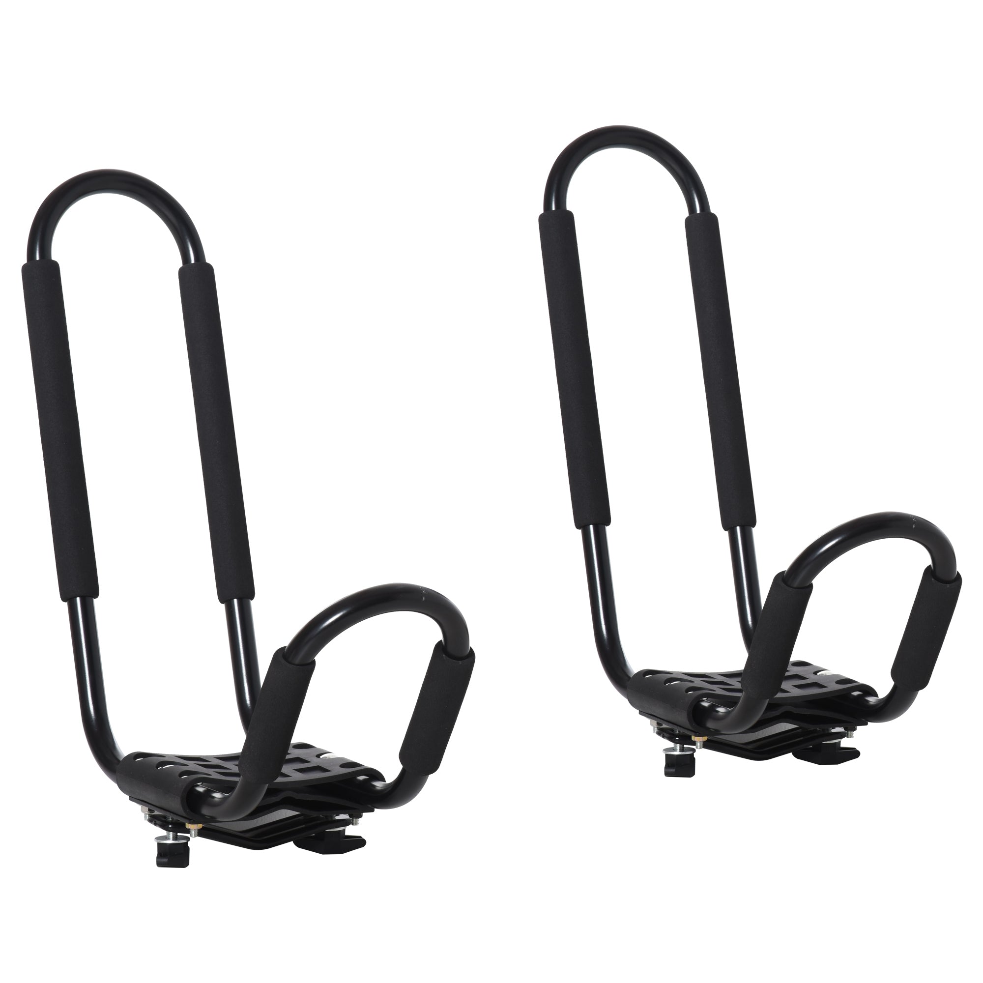 Set of 2 Kayak Carrier Brackets with Universal Roof Rack Mount for Canoes and Paddleboards, Black, 46x16.5x47cm