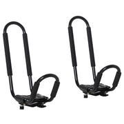 Set of 2 Kayak Carrier Brackets with Universal Roof Rack Mount for Canoes and Paddleboards, Black, 46x16.5x47cm