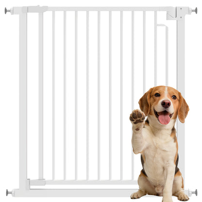 Baby & Pet Safety Gate, Adjustable 76–80 cm (30–31.5 in) Width, Pressure-Mount No-Drill, Auto-Close, Bidirectional, White