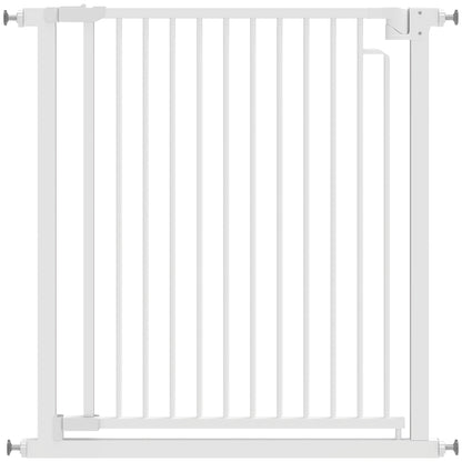 Baby & Pet Safety Gate, Adjustable 76–80 cm (30–31.5 in) Width, Pressure-Mount No-Drill, Auto-Close, Bidirectional, White