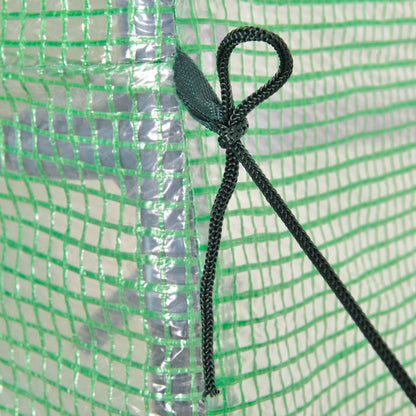 Garden Greenhouse PE, balcony greenhouse, reinforced 140 g/m² tarpaulin, steel frame, roll-up zip door, for vegetables plants flowers, indoor and outdoor, 300 x 100 x 200 cm, green