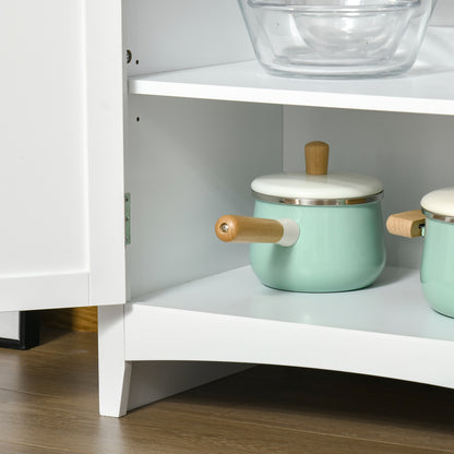 Tall Kitchen Pantry Cabinet for Kitchen and Dining Room with 2 Cabinets, Adjustable Shelves, and Worktop, in MDF, 68.6x40x164 cm, White