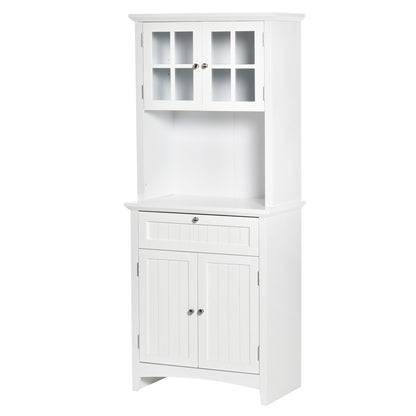 Tall Kitchen Pantry Cabinet for Kitchen and Dining Room with 2 Cabinets, Adjustable Shelves, and Worktop, in MDF, 68.6x40x164 cm, White