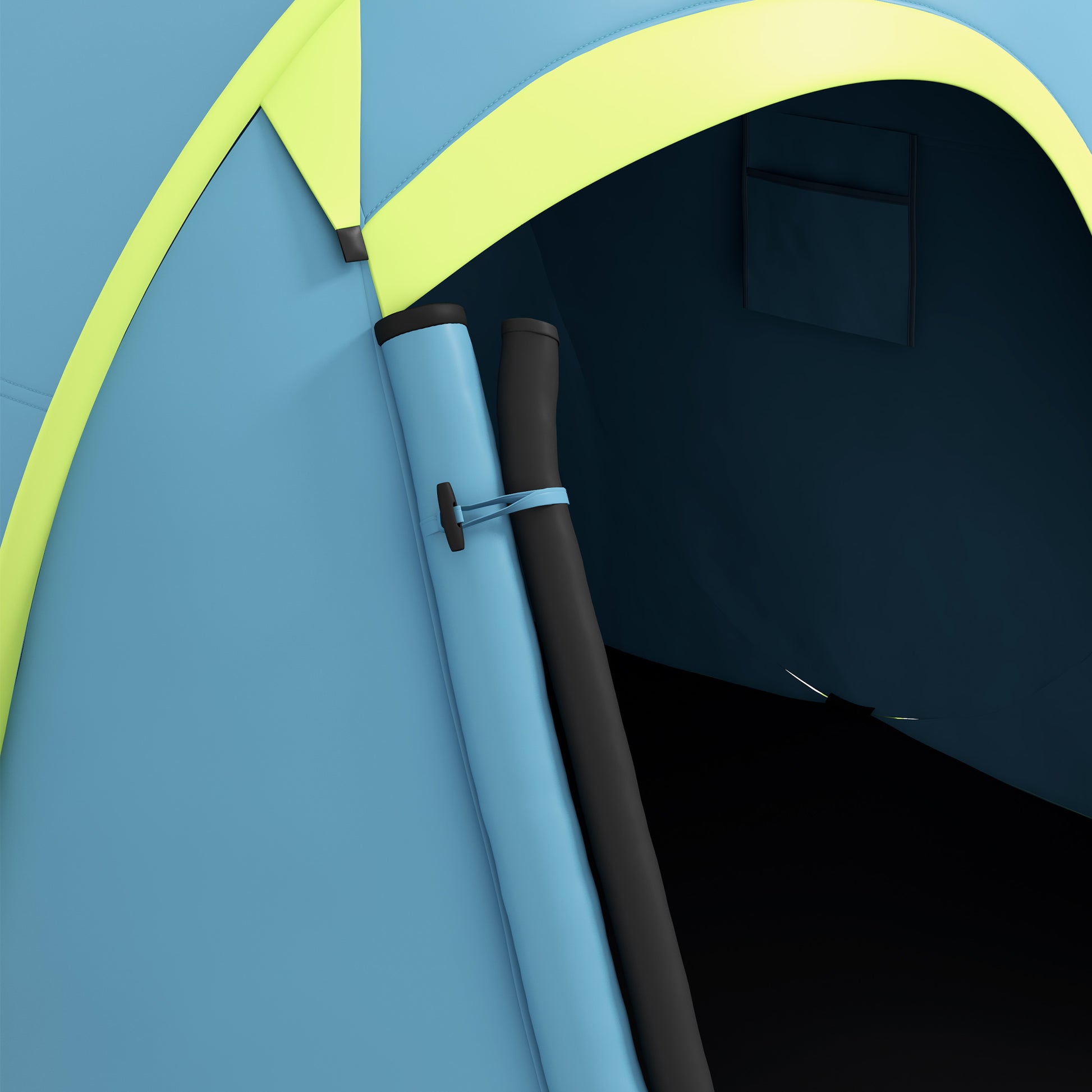 2-3 Person Pop-Up Camping Tent Portable Waterproof 2000 mm with Window for Camping Fishing Hiking 245x148x105 cm Blue