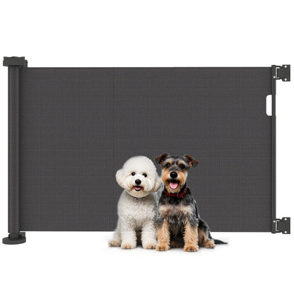 Retractable Dog Safety Barrier 0-136 cm Small Dog Gate Expandable with Locking Switch Safety Net for Indoor and Outdoor Hallways Stairs