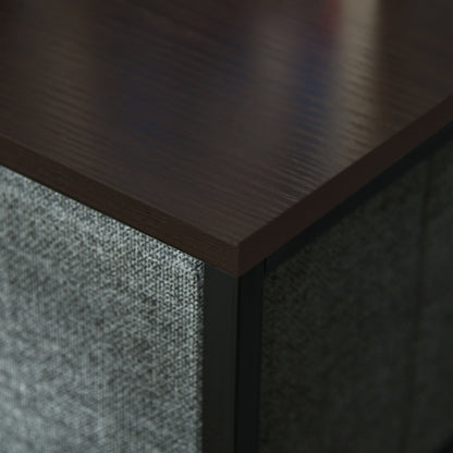 3-Drawer Storage Cabinet Dresser 45L x 30W x 71H cm Metal MDF Non-Woven Fabric Gray