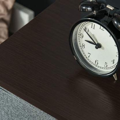 3-Drawer Storage Cabinet Dresser 45L x 30W x 71H cm Metal MDF Non-Woven Fabric Gray