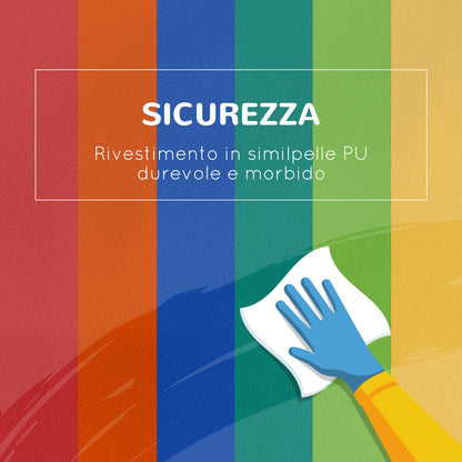 Soft Building Blocks Set for Children 1-3 Years with 5 Rectangular and Trapezoid Blocks, PU and EPE Material, 48.3x19.1x48.3 cm, Multicolor