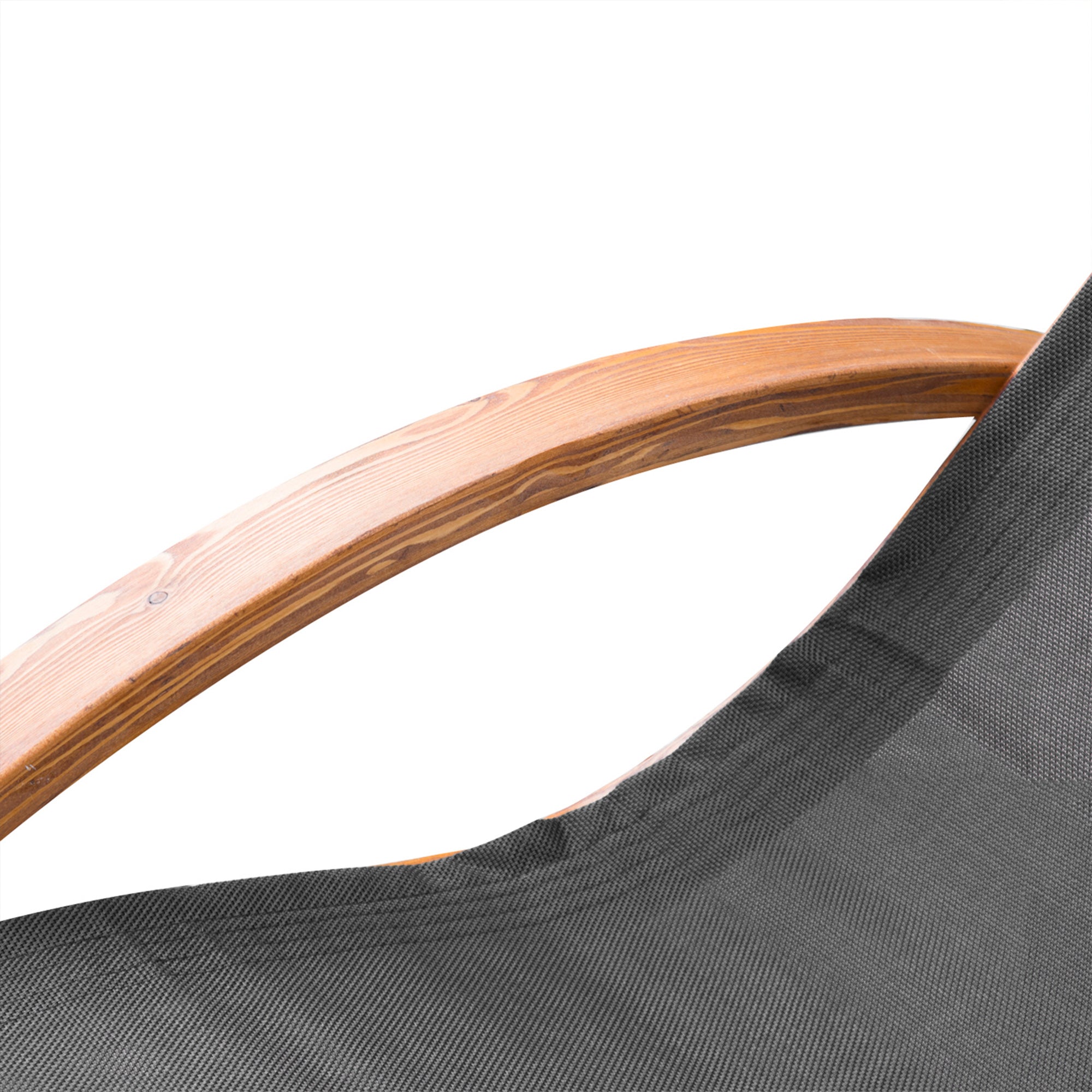 Tropical Style Design Solid Natural Wood Sun Lounger Black Color
