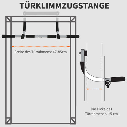 Pull-Up Bar for Door Frame Without Screws, Pull Up Bar Load Capacity up to 110 Kg Chin-Up Bar with Non-Slip Handles, Door Bar, Home Workout Equipment
