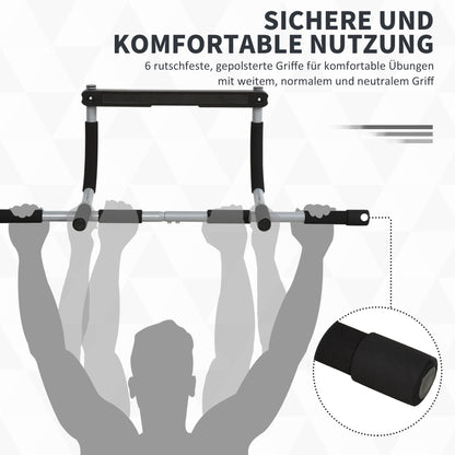 Pull-Up Bar for Door Frame Without Screws, Pull Up Bar Load Capacity up to 110 Kg Chin-Up Bar with Non-Slip Handles, Door Bar, Home Workout Equipment