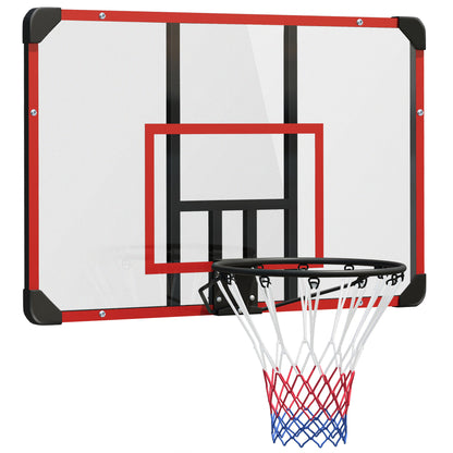 SPORTNOW Basketball Hoop with Backboard, Outdoor Basketball Board with Ø45 cm Steel Rim and Net, Wall Mount, Basketball Board for Kids Teenagers Adults, Red