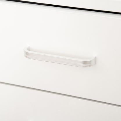 Office Drawer Unit with 4 Drawers Top Storage Surface 4 Wheels and 2 Brakes for Study Office 40x36x65 cm White