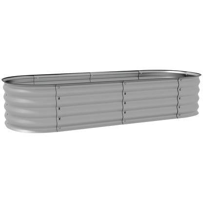 Metal Raised Bed, Planter Box, Vegetable Bed, DIY Planter with Open Bottom, Herb Bed for Garden, Balcony, Silver 150 x 62 x 30 cm