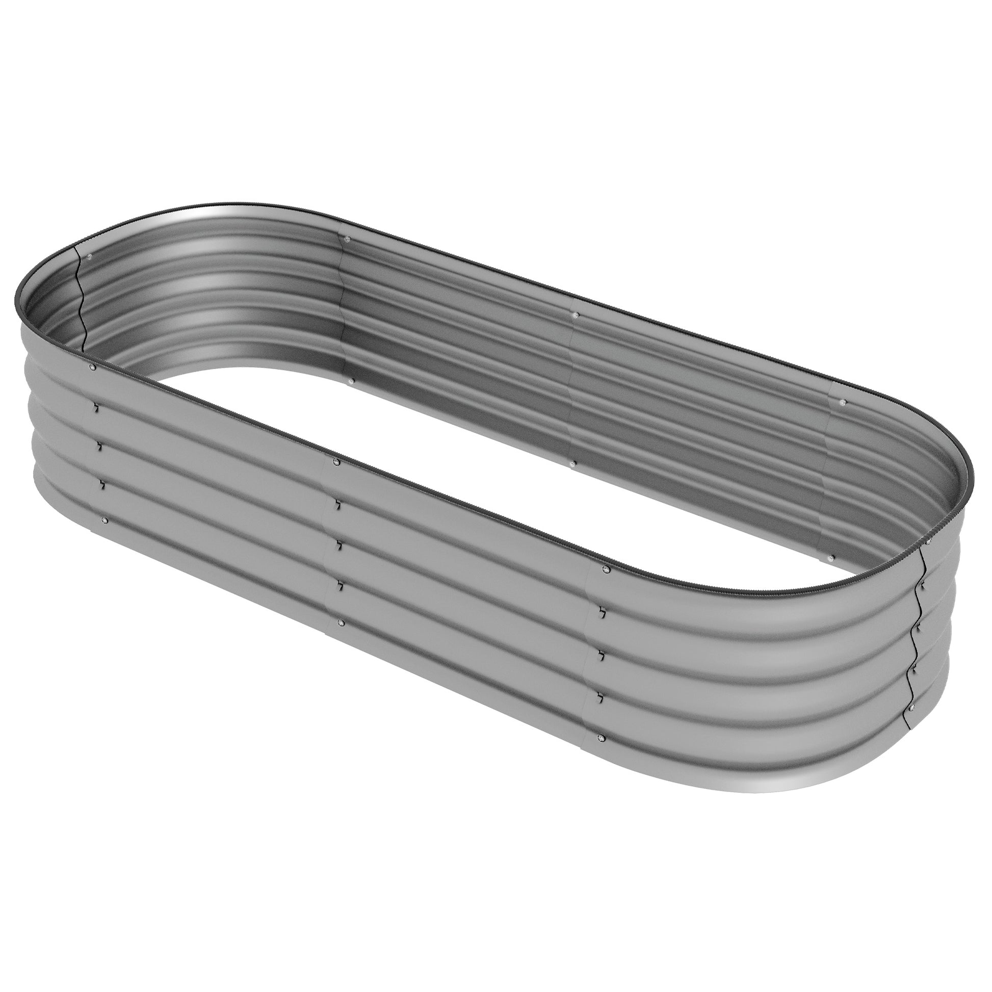 Metal Raised Bed, Planter Box, Vegetable Bed, DIY Planter with Open Bottom, Herb Bed for Garden, Balcony, Silver 150 x 62 x 30 cm